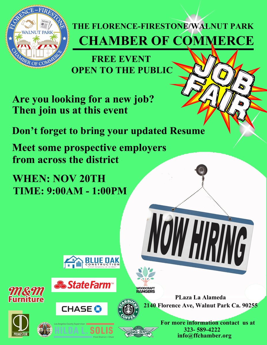 FFWPChamber's tweet photo. Join us November 20th for the Job Fair https://t.co/KcRt3EWXfg