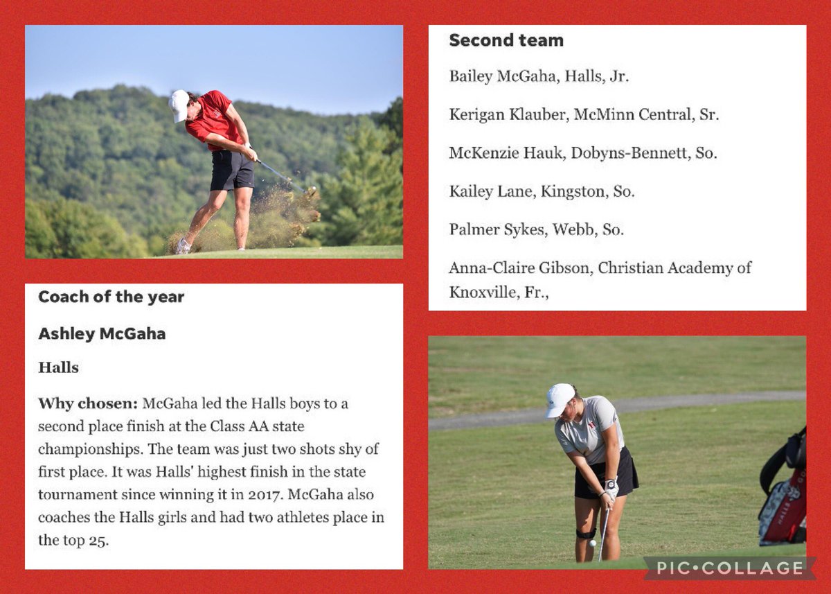 Halls_Golf's tweet photo. 🔥Knoxville News Sentinel 🏌🏻‍♀️⛳️🏌️All-PrepXtra Girls &amp; Boys Golf Teams for 2021 🔥 Congratulations 👏 Lauren &amp; Ashton - First Team 🥇 Bailey &amp; Ethan - Second Team 🥈Proud Coach 👊 @Halls_Golf @HallsHighSports @HallsHighTN https://t.co/VIvc8Qvlrm