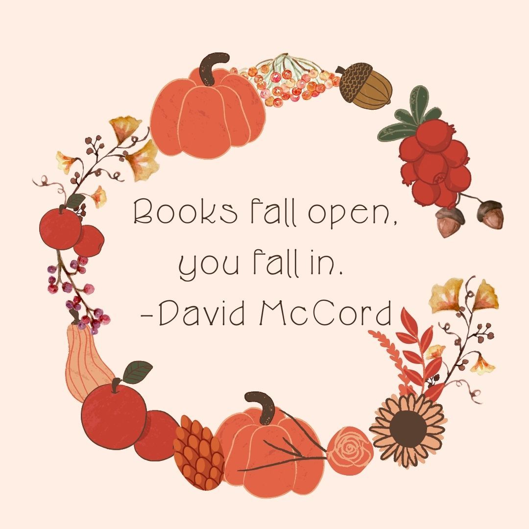 CCLatMeredith's tweet photo. What book is your favorite to fall into? #FallIntoAGoodBook 🍁 https://t.co/gdBR8TZY53