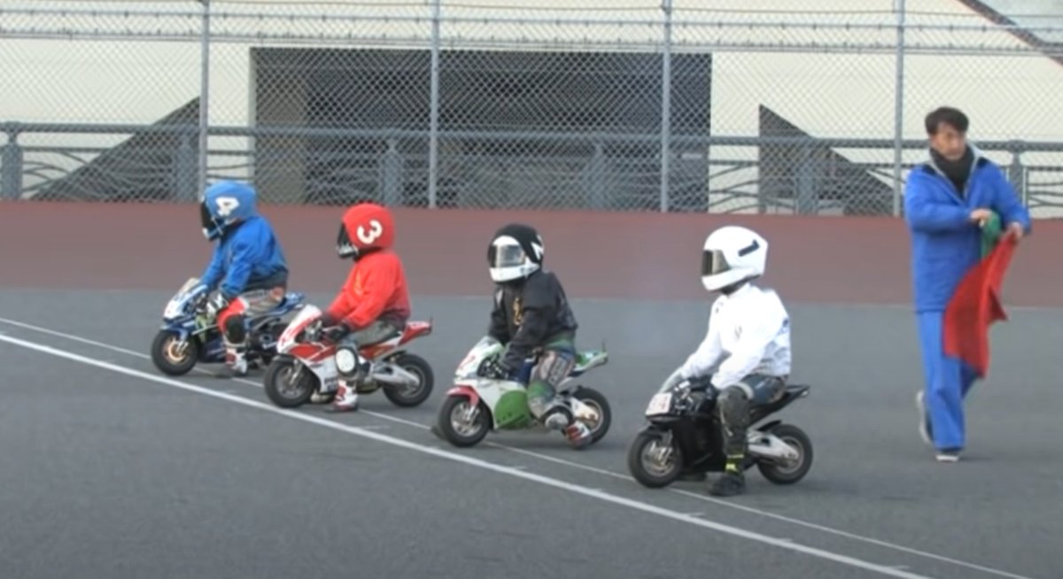 visordown's tweet photo. Got a few minutes? You NEED to watch this Japanese pock bike race! 🏁
Pick a rider colour to support, and prepare to get far too involved - great fun.
Watch here: https://t.co/1uOvrInVfO
#PocketBike #Japan #WeekendWeird https://t.co/y4PGhSg1Gf