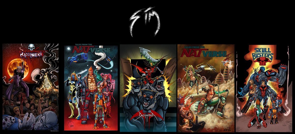 Simon_Pothier's tweet photo. #BloodHunt #TalesFromTheNATverse #Deamona #SkullBusters #NATtheMerc #Wolfdragon & more to come ;)
#Indiecomics #Comics #Comicbooks #Comicsgate #CG #Indie #IndieCreators #BD #Manga #TheARTofSIM https://t.co/NbIRVyfw5q
