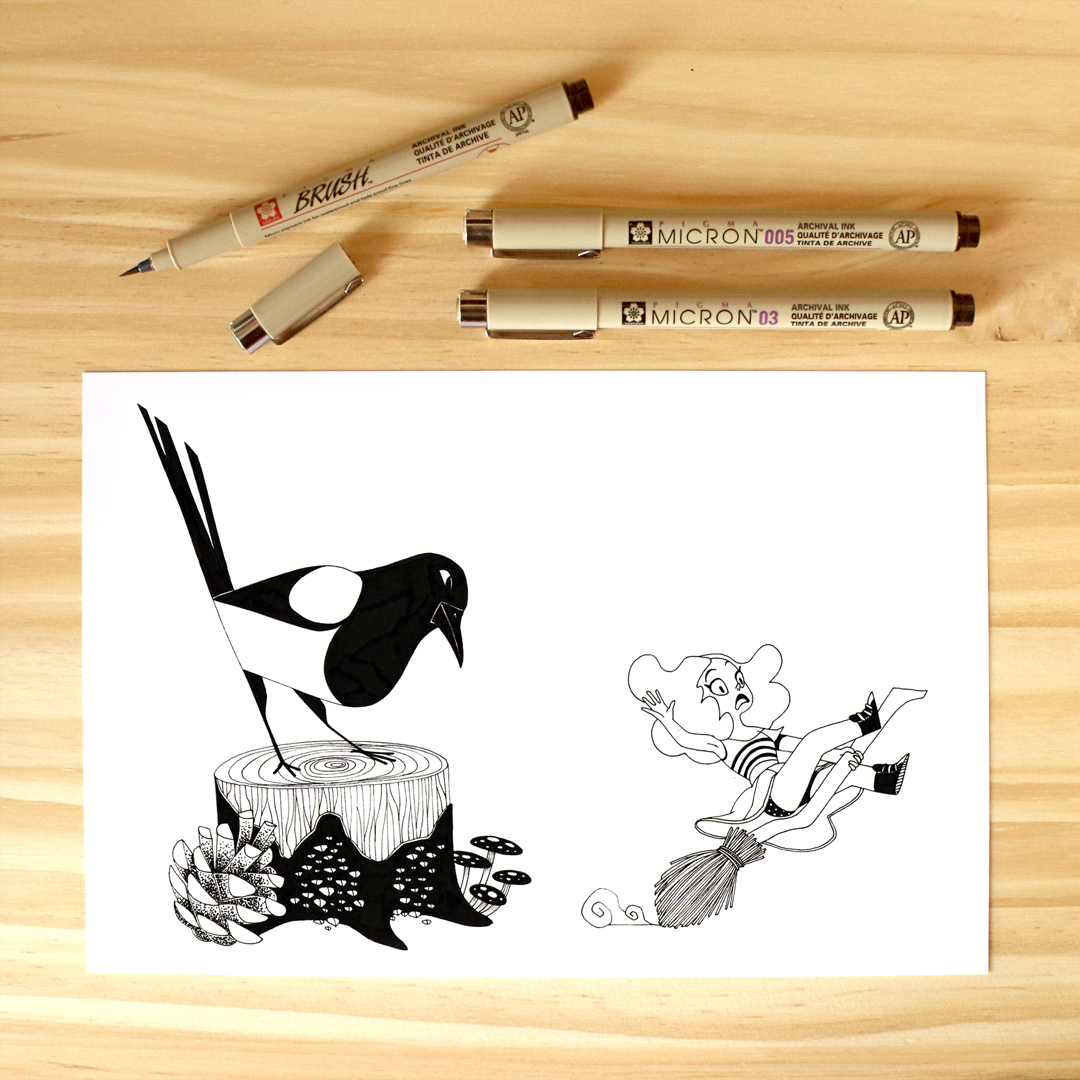 Les cours de balais volant ne se passaient pas tout à fait comme prévu 😂

Voici la suite de mon #inktober . C'est bientôt terminé! 😊

#inktober2021 #drawing #illustration #kidlitart