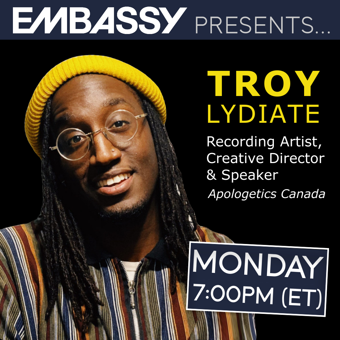 EmbassyHumber's tweet photo. Monday: we welcome Troy Lydiate, a recording artist and speaker with our friends at @apologeticscanada. Whatever you do, don't miss it! #identitytalk https://t.co/gqgSDiS9Aj