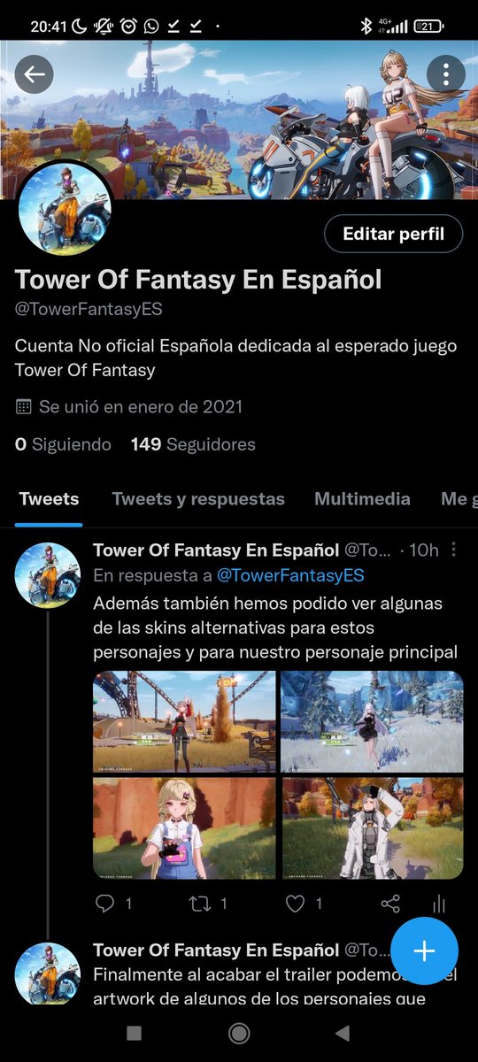 TowerFantasyES's tweet photo. Que os parece la nueva portada de la cuenta? Ya iba tocando darle un poco de personalización jeje https://t.co/153w8TdqRW