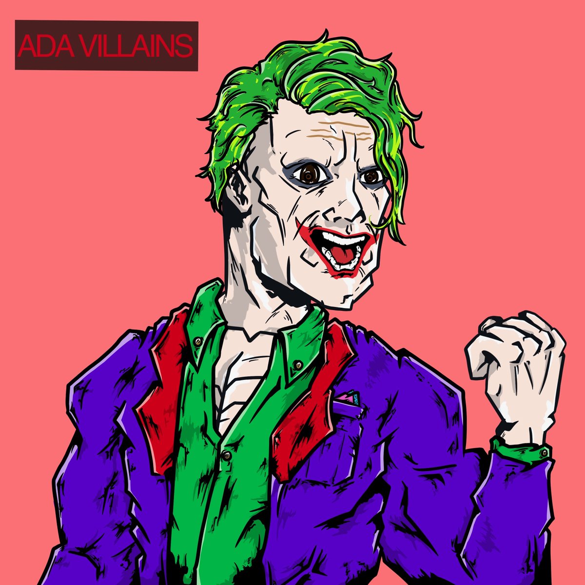 ADAVillains's tweet image. 🎃🕸ADA Villains Halloween Special Day 2🕸🎃
Joker as an ADA Villain 😈🔥 Who do you wanna see next?👀 Join our discord: discord.gg/wNZUcxYa7P and get to know ADA Villains more 😉
#CardanoCommunity #CNFTCommunity #Cardano #fanart #CNFT #ADA #NFT #nftart