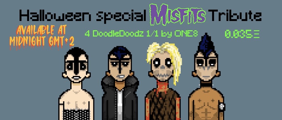 Its Halloween! 🖖 Im dropping a #Tribute for #halloween2021 <a href="/DoodleDoodz/">DoodzCo.</a> at Midnight 🎃
#NFT #nftcollector #misfits #one8 #pixel #Collectibles #NFTCommmunity #NFTcollectables #nftcollectors #DoodleDoodz