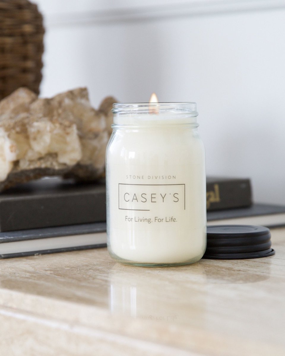 The perfect decor for your new countertops. 👌🕯 Shoutout to Red Door Candle Studio for making these finely fragranced candles for our Casey's Stone Division! 😍 #ForLivingForLife