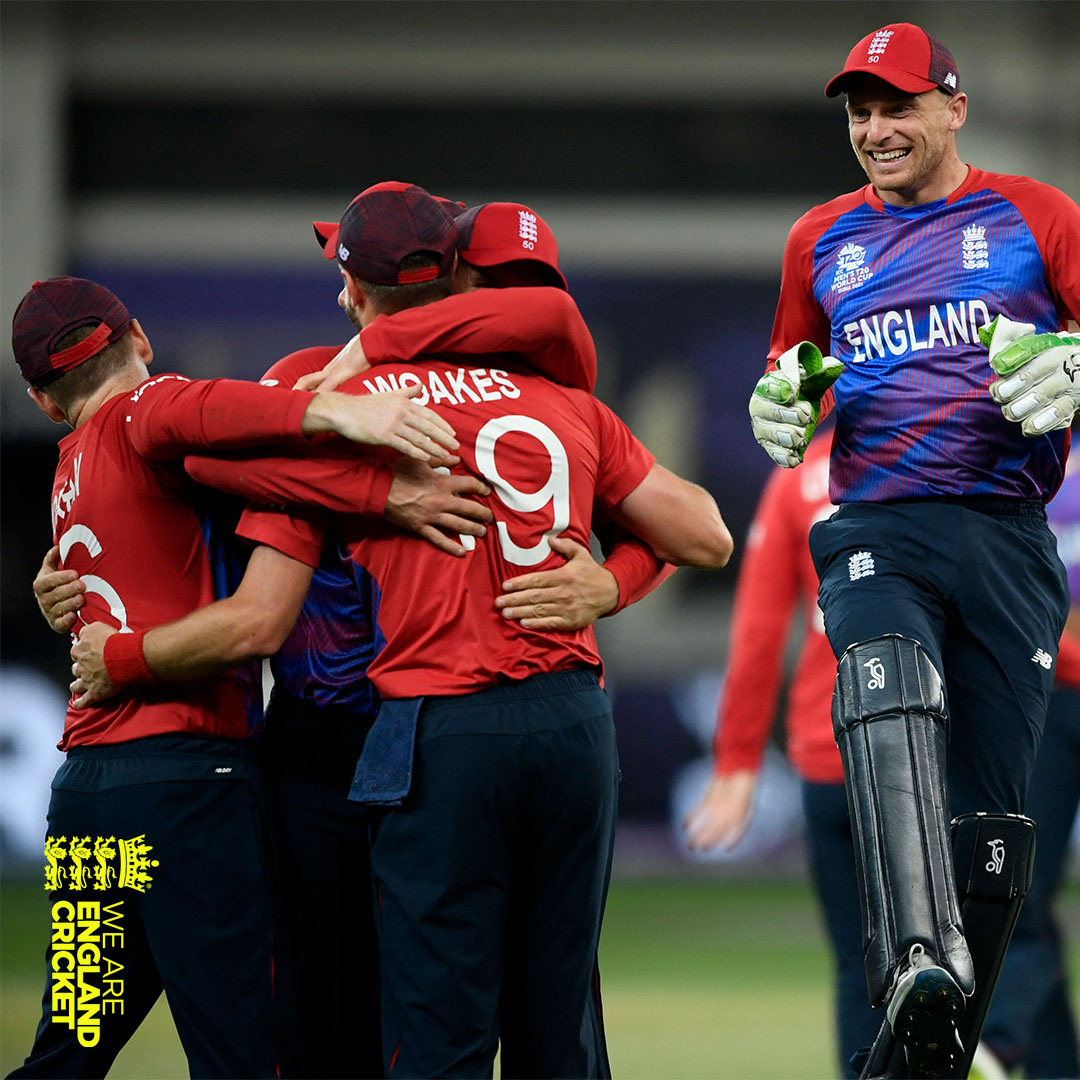 WOAKSEY! ❤️ 

Absolute scenes in Dubai 🔥 

Scorecard: ms.spr.ly/6012kH7EC

#T20WorldCup | #EnglandCricket