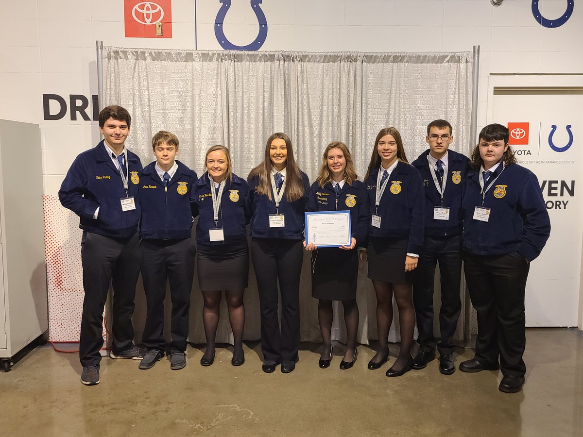 PanoramaFFA's tweet photo. Molly achieved her American Degree today becoming only the 6th person in our chapter to our knowledge to earn the highest degree given in the FFA. Congrats Molly! #phsffa https://t.co/Hty9vqRyu4