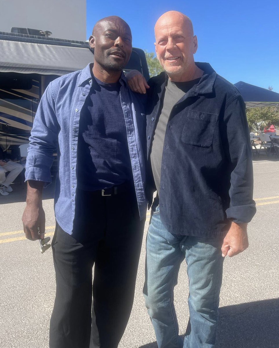 haitianhero's tweet photo. 20 years later, after sharing the screen in Tears Of The Sun, delighted to reconnect with Bruce on a new project. #Brucewillis #Haitianhero https://t.co/90pnAP3zWu