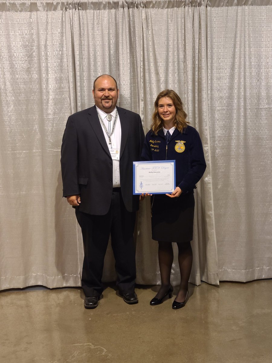 PanoramaFFA's tweet photo. Molly achieved her American Degree today becoming only the 6th person in our chapter to our knowledge to earn the highest degree given in the FFA. Congrats Molly! #phsffa https://t.co/Hty9vqRyu4