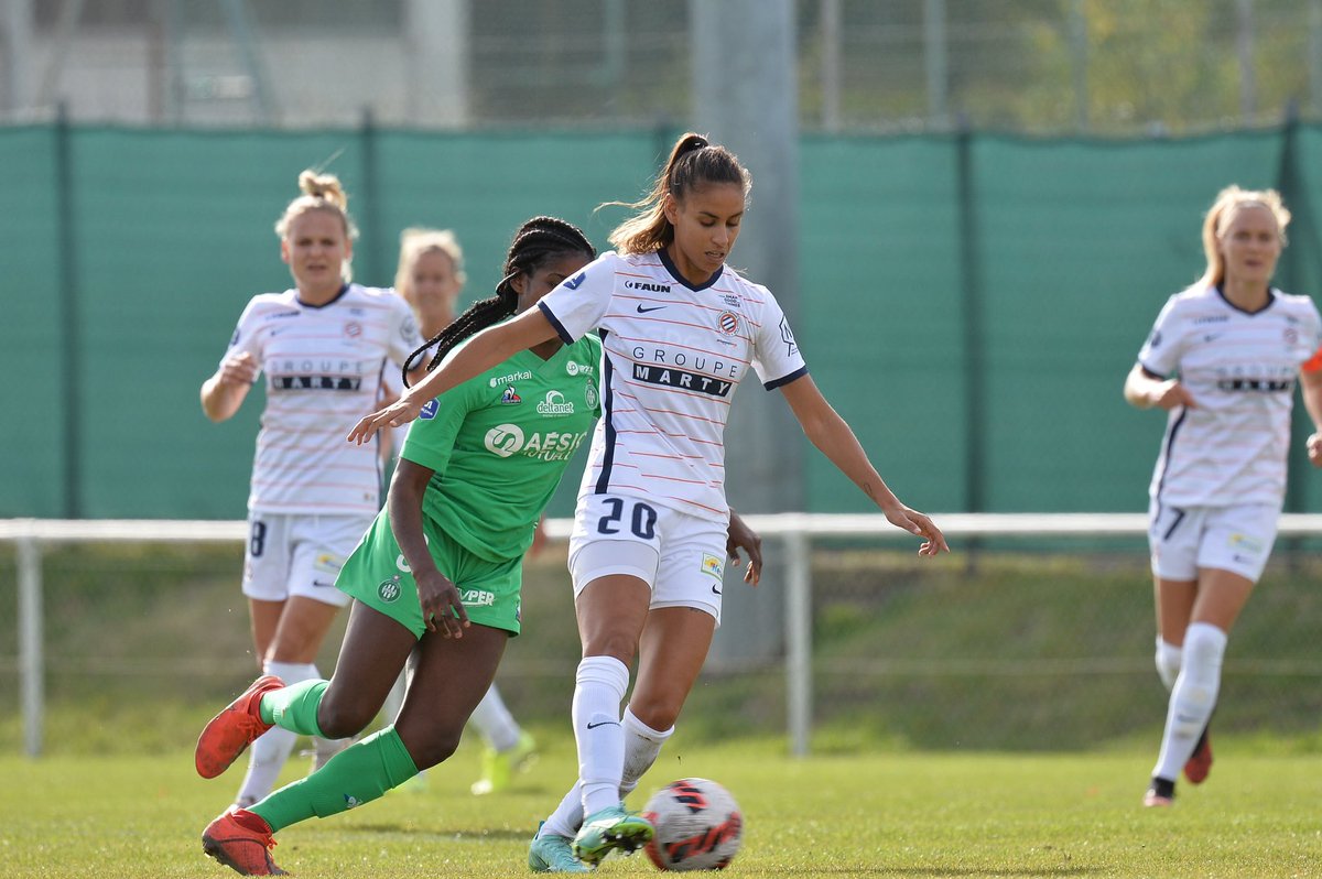 MontpellierHSC's tweet photo. 👩 ASSE 1-2 MHSC 
Avec deux buts dans les arrêts de jeu, nos #FémininesMHSC s’imposent avec du caractère à Saint Étienne ! 🔥

⚽️ Puntigam (90’)
⚽️ Petermann (90+4’) https://t.co/ZcLk68N6OT
