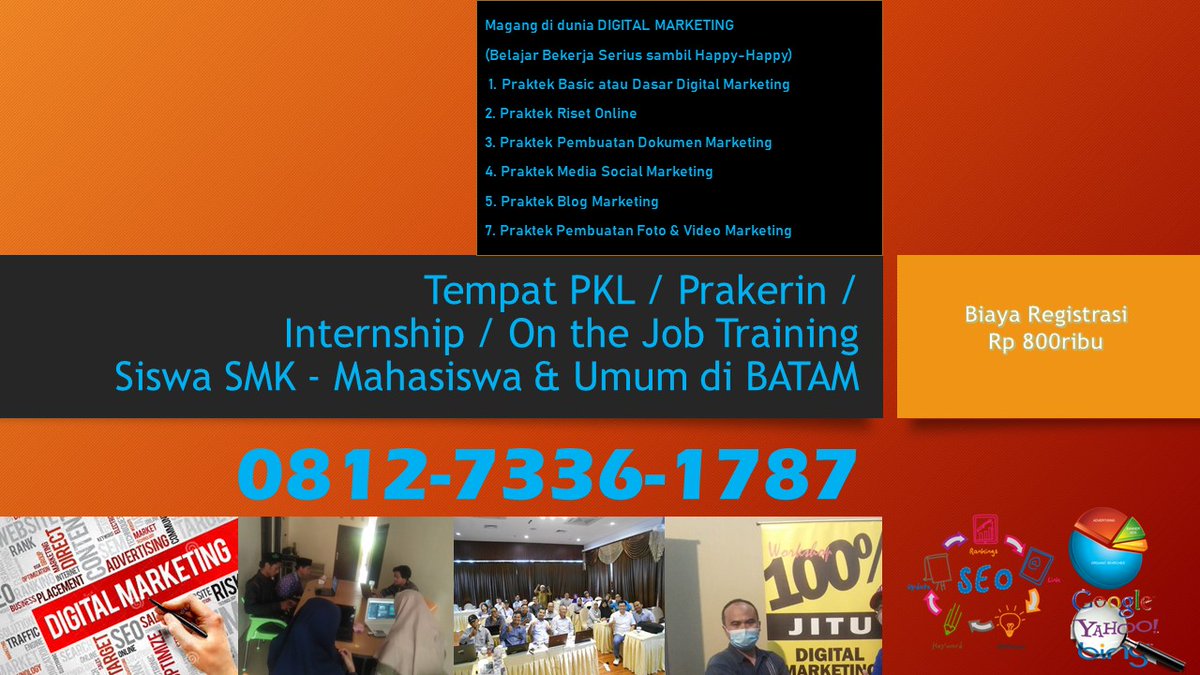 Hp/WA 0812-7336-1787 Tempat PKL / Magang / Prakerin / Internship Digital Marketing di Batam

batamproperty.blogspot.com/2012/09/jasa-b…

#FrenchOpen2021, #Deddy, #JusticeForGilang, #MsglowDaebak, #Batam, #tempatpklyangbagus, #tempatmagang, #Prakerin, #PraktekKerjaLapangan, #PKL, #SMK, #Internship