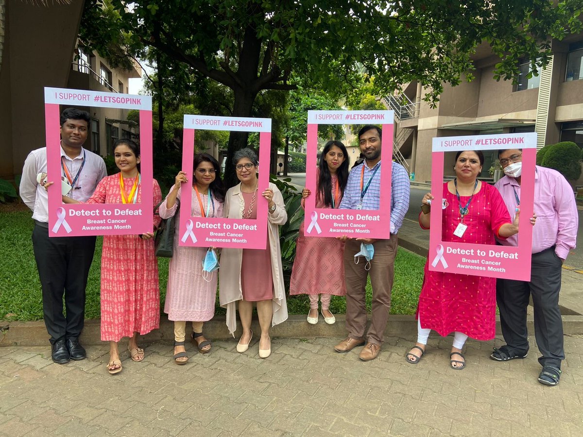 SeemaAhuja1's tweet photo. As we draw curtains to this month which we observed as #BreastCancerAwareness month, we concluded #LetsGoPink campaign by dressing up in Pink. Sharing some memories, with a few of my team members at workplace, Global Commns always mindful of #DEI Diversity, Equity & Inclusion https://t.co/ubM3abpgXn
