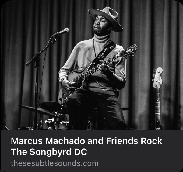 Marcus__Machado's tweet photo. Thank You @SoundsThese 
For The Write Up Review ✍🏽
From Recent Show @SongbyrdDC 💥

Check Out The Full Article 
[LINK IN BIO]

#marcusmachado #mdrix #vickycasis 
#moonnewbillmusic #songbyrddc #dmv https://t.co/zy40rOJw79