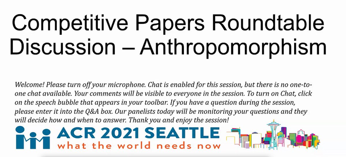salma_andre's tweet photo. Very happy to meet passionate researchers and discuss our favorite topic in a roundtable discussion about #Anthropomorphism at #ACR2021 conference! https://t.co/PAGAach1h8