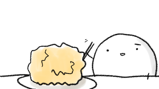 かきあげが好きだけどやたらとでかいかきあげは苦手だなっていう絵です 