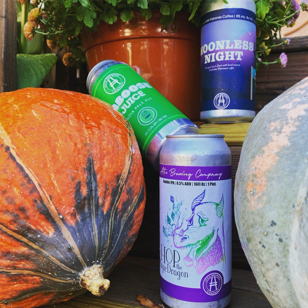 AtcoBrew's tweet photo. One, two Freddy’s coming for you 🔪 Three, four have an Atco pour 

👻 Open 12p-9 for taproom and takeout. Stock up for those 🎃 parties tonight and have fun out there! https://t.co/7NvoqJTert