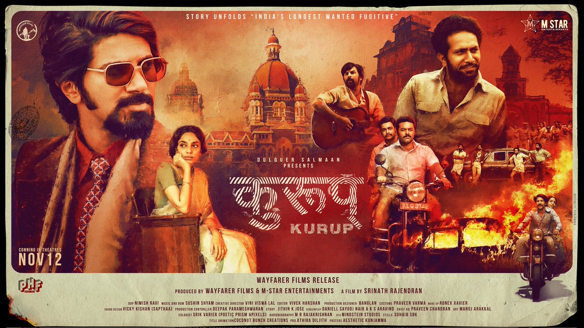 KollywoodCinima's tweet photo. Murder. Suspense. Drama. Mystery. This story has it all. ‘Conning soon’ at a theater near you. 

@dulquer @srinatkp @sobhitaD  @Indrajith_s  @sunnywayn @kurupmovie @dqswayfarerfilm @Donechannel1 #KollywoodCinima

#കുറുപ്പ് #குருப் #కురుప్ #ಕುರುಪ್ #कुरुपु #Kurup #KurupFromNov12 https://t.co/Oh8ov5GKHb