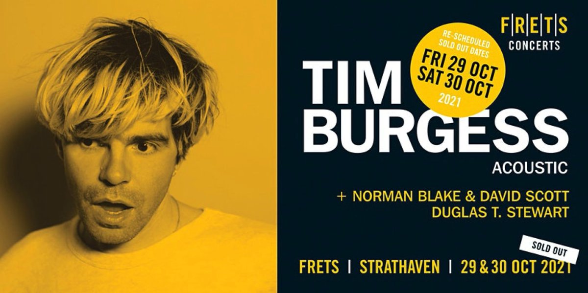 1/2 - We’re totally buzzed about the 2nd night of our 2 Sold Out concerts by Tim Burgess tonight at the Strathaven Hotel.If you’ve never been to a FRETS acoustic concert before, it’s a seated event, it’s really all about performers and songs.