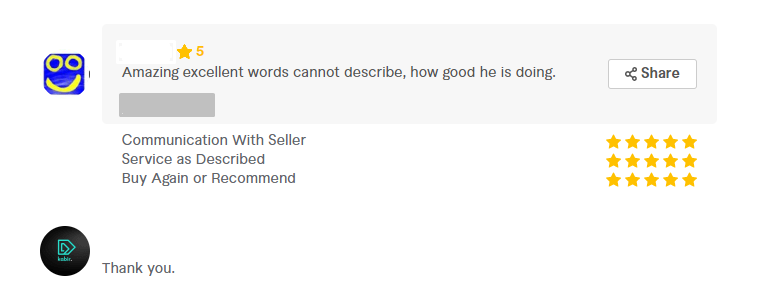 Alhamdulillah!

#buyerreview
#review
#fiverrseller #fiverrfreelancer #Instagram #instagramgrowth #digitalamarketing #socialgrowthmedia #socialmediamanager