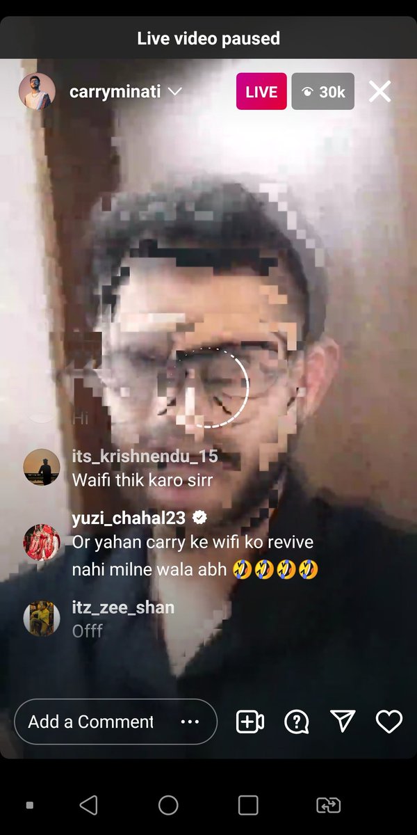 AAK_231_'s tweet photo. Just how does @yuzi_chahal bomb every celebrity's Live like this?😂😭👌🏻
Sahi hai...
@CarryMinati is live on Insta right now...🤧🖤
#AjeyNagar
#CarryMinati
#7YearsOfCarryMinati https://t.co/XT39JM0jaS