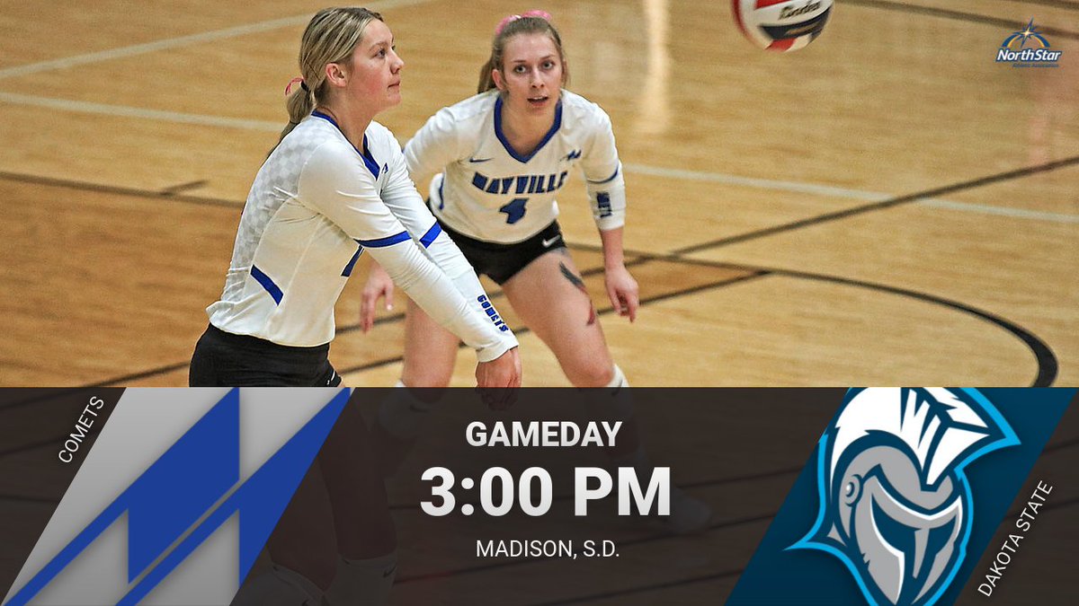 Comet_Athletics's tweet photo. GAMEDAY!
π - Dakota State Trojans
β - 1:00/3:00 PM
π - Madison, S.D.
π - https://t.co/bADPvJiu8k
πΉ - https://t.co/82EmBCGT3R
#NSAAVB #NAIAVB @MayvilleStateVB https://t.co/JQeZbUzwTS