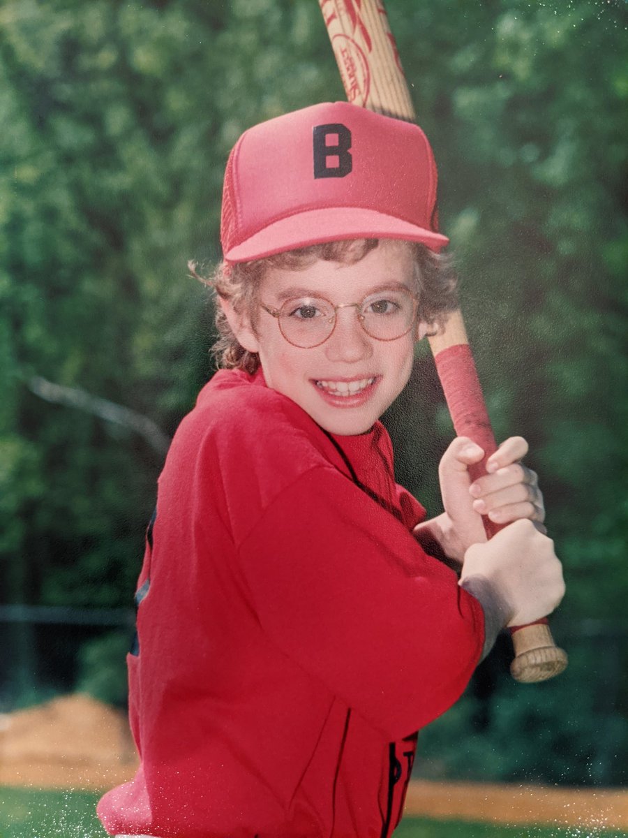 BrianDavidPlatt's tweet photo. Sharing #MyBaseballMemory in honor of @NLBMuseumKC.  Who didn't grow up playing baseball as a kid? It was pretty clear I wasn't going to ever play for the @Royals, but that hair though. https://t.co/O0IDkuZ1Mb