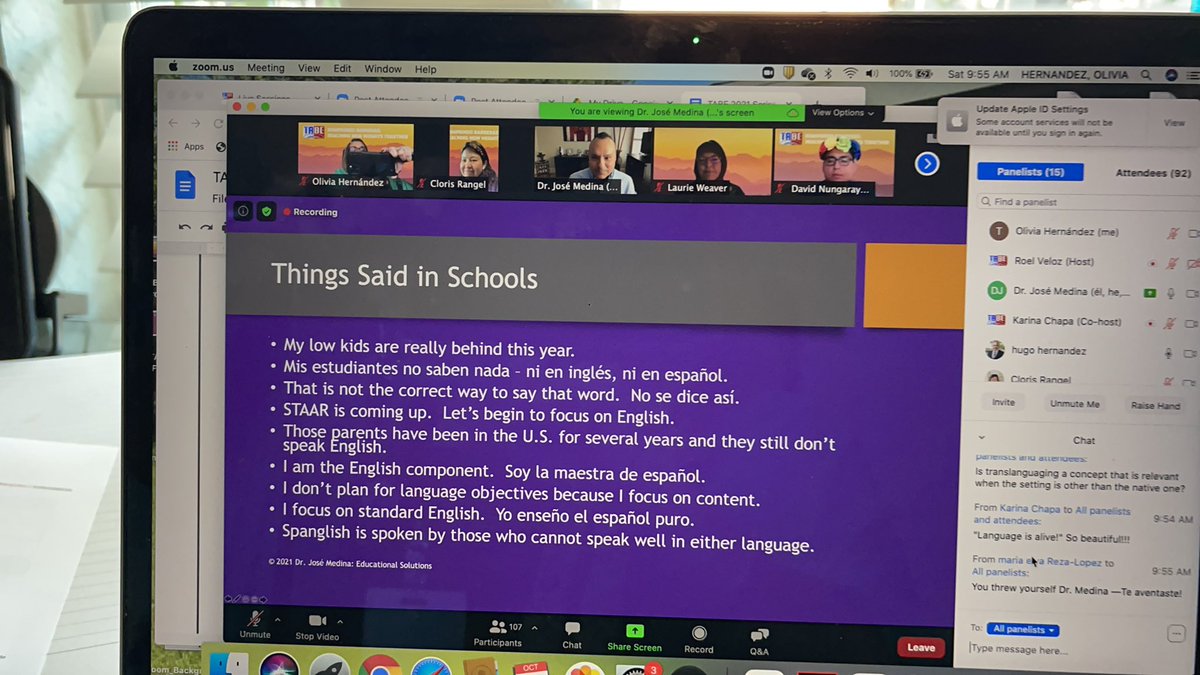 OliviaHdzC's tweet photo. We need to stop being linguistic oppressors! All language is beautiful! @TA4BE #tabe2021 @SAISDBilingual  @SAISD_CI @PattiSalzmann @SAISD @CPS_CEO_PM https://t.co/AuMghCCoQn