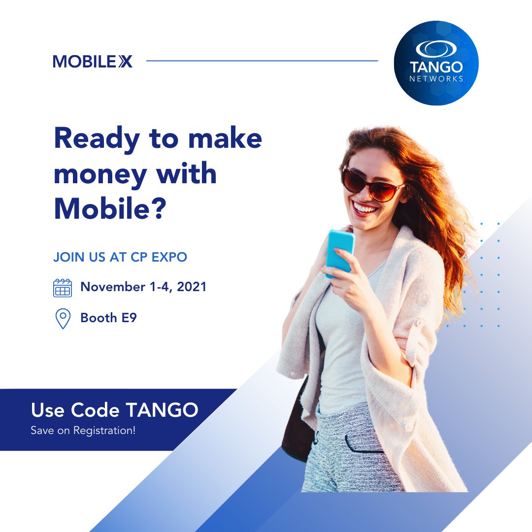 TangoNetworks's tweet photo. Stop by Booth E9 at the CPExpo to see how our Mobile-X service will enable you to "Make Money with Mobile".

Add mobility to your service portfolio in a completely turnkey, white label way: https://t.co/W9rr8Ue4XT

#ucaas #mobileuc #mobile #CPExpo @Channel_Expo @Channel_Online https://t.co/yoCuE6tDEv