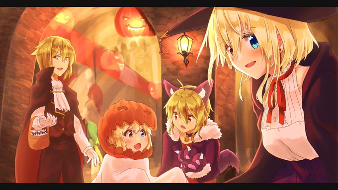 @PixivF_TL アイテオ家族でハッピーハロウィン!お相手さんに誕生日で送ったやつ! 