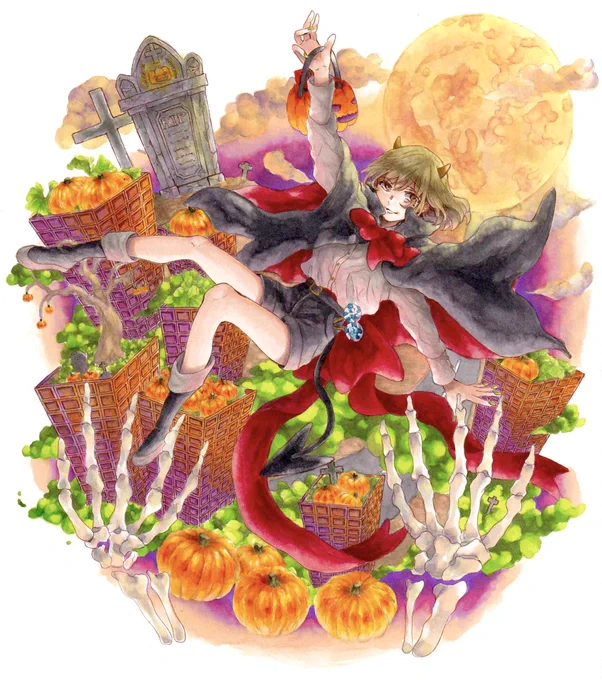 街はハロウィンにつつまれる🎃
#Halloween #コピック 
#halloween2021 