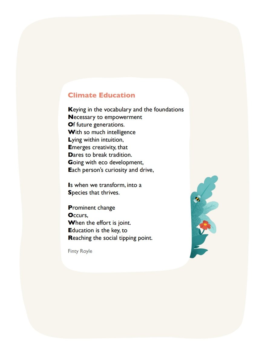 Finty Royle (@fintyroyle) on Twitter photo This poem was written for <a href="/2050ClimateGrp/">2050 Climate Group</a> based on a workshop about climate education. This poem was written for <a href="/2050ClimateGrp/">2050 Climate Group</a> based on a workshop about climate education.