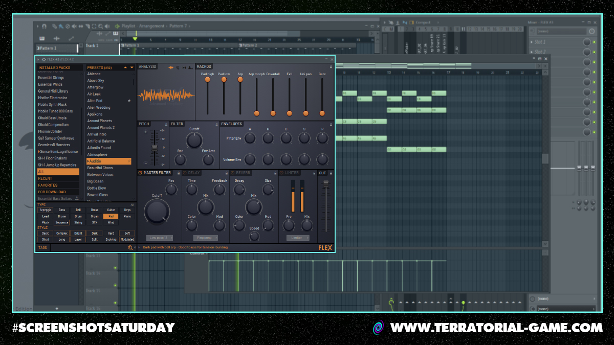 terratorialgame's tweet photo. #BONUSPOST for #screenshotsaturday!

Our original #soundtrack has been going through an overhaul too! 

🎵🎶

It's not quite ready to show you yet - but here's a sneak peak of what Assad has been up to.

#musiciansoftwitter #writingforgames https://t.co/MC8aZWZapt