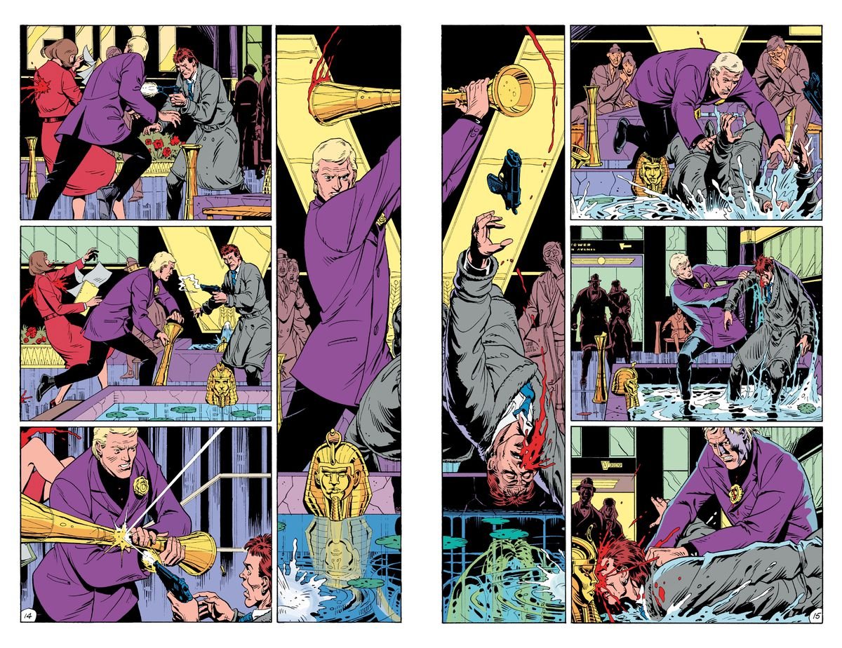 A grid isn't neccesarily boring in my opinion, it's a good tool for people starting out as

it allows comic creators to focus on learning on 'picking the moment' per panel

allows for that when you choose to break the grid, it's impactful
(pages from Stray Bullets and Watchmen) 