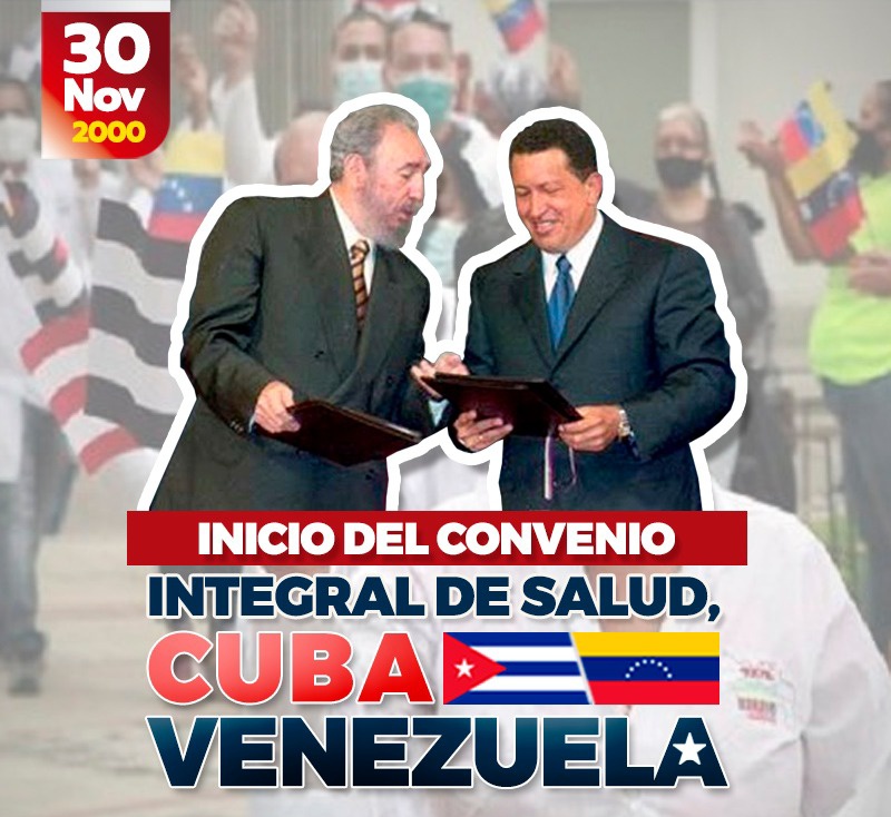 @MarciAlix84 @zurdoBo7 @AbelOliveiraC @Brigada_Abel @Cubacooperabol2 @lopez_cuba @NataliaDeCuba1 @AliRubioGlez @alisoldecuba @CubaRobe @JuanCubadeZurda @kenin_nunez Cuba y Venezuela, 20 años de cooperación y hermandad.
Hermosa foto !! 
¡ Bella su amistad entrañable !
#ChavezPorSiempre
#FidelPorSiempre
#IntegraciónHumanista