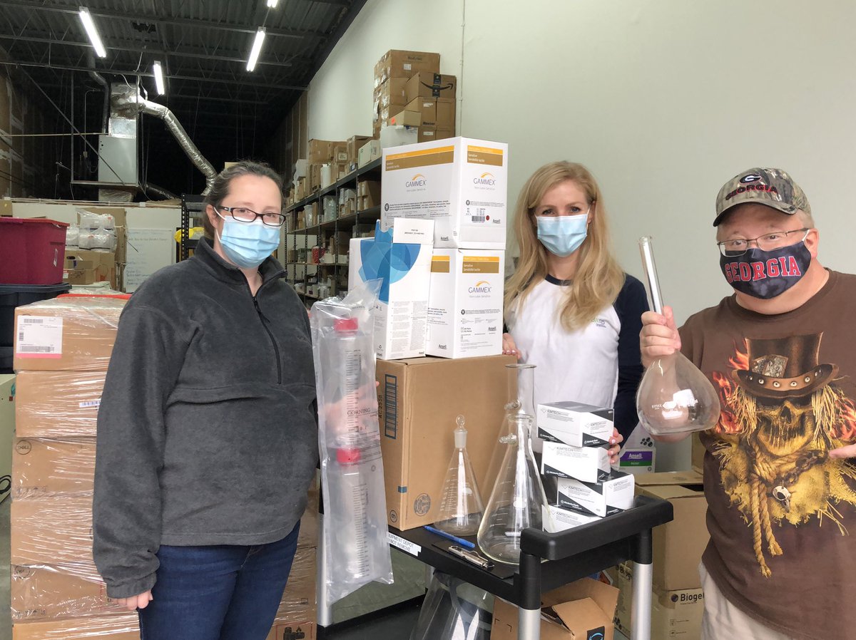 JeffOShields2's tweet photo. A HUGE shoutout to Kristan Boscan (pictured right) and Megan Heaphy (pictured left) of the #GeorgiaBioEdInstitute. They met me at their supply warehouse this morning in Tucker, GA so that I could load my car with FREE #labequipment for my chemistry classes!!! @georgiabioed https://t.co/ssj2NE3rVM