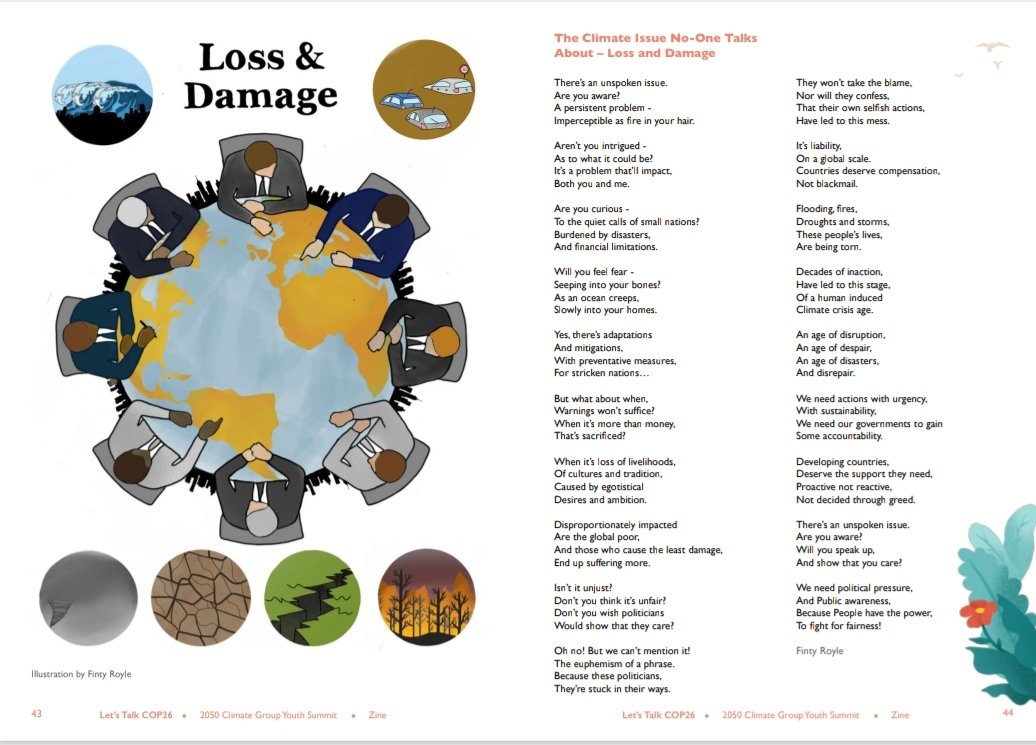 This poem and graphic is based on a workshop about loss and damage - which is a rarely talked about consequence of climate change!