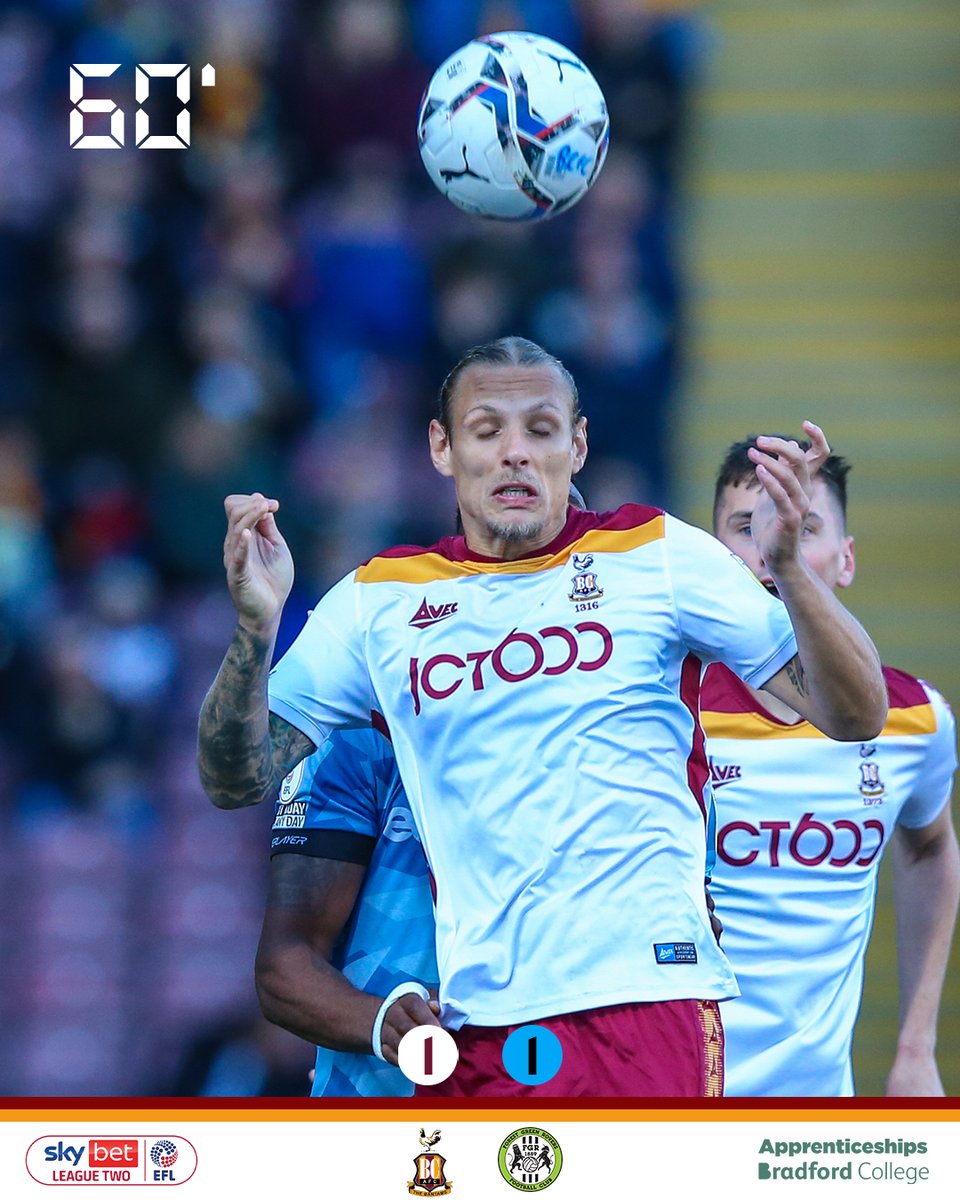 officialbantams's tweet photo. 📸 60' | Half an hour to go, and we certainly have a game on our hands...

👏 COME ON CITY! 👏

🐓 1-1 🌳

#BCAFC | #TakeMeHome | #BRAvFOR https://t.co/fUM63dXwSo