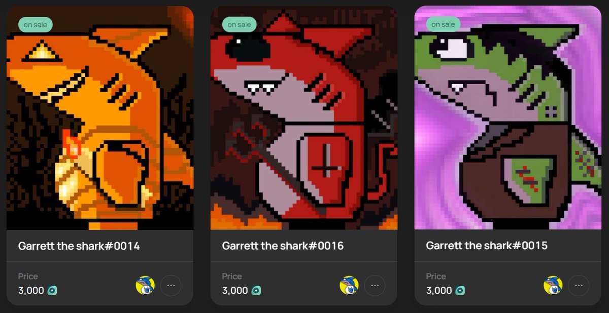 Garretttheshark's tweet photo. Drop now!! special Halloween collection๐๐https://t.co/pk5hMQ8KRM
let's get some haunted sharks!! ๐ฆ
there will be 6 costumes in this collection. 3 more to go!! Hope you guys love the outfit.
Happy Halloween!! ๐ป
#Garretttheshark #FTM #NFTs #8bitarts $FTM https://t.co/WwthjvLgEN