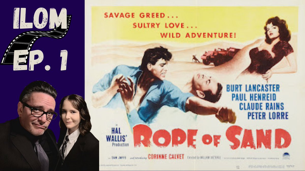 ILOMpodcast's tweet photo. New to our podcast? Why not start at the beginning? Intended as a successor to Casablanca, this film wasn't as great, but isn't without merit!

#ropeofsand #burtlancaster #corinnecalvet #clauderains #paulhenreid #Warner #Oldmovie #oldhollywood #podcast #filmhistory #film https://t.co/IqZBiPGYXj