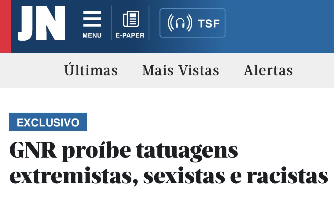 Agora só falta proibir a entrada de extremistas, sexistas e racistas na GNR.