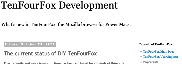mpc7500v2's tweet photo. #TenFourFox Development: The current status of DIY TenFourFox
https://t.co/ElXdBCdF5q
#PowerPC #PPC750 #MPC7400 #PPC970 #Firefox #InterWebPPC https://t.co/gEuAhDCy9i