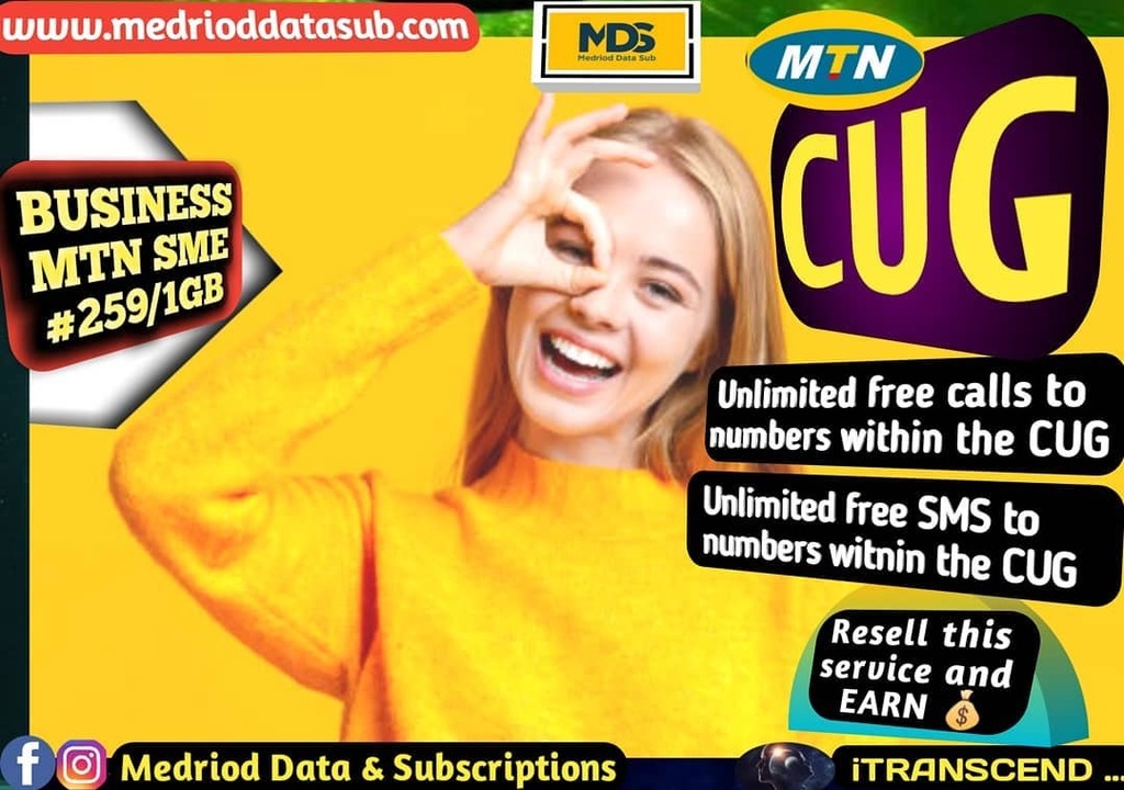 medriod's tweet photo. UNLIMITED FREE MTN TO MTN CALLS &amp; SMS

CUG means CLOSED USER GROUP.

With our MTN CUG subscription (for voice calls), you will be able to make unlimited free CALLS and also you will be able to send unlimited free SMS to other Numbers in your CUG cluster.… https://t.co/mGbctVYlFv https://t.co/jMblIfGu2c