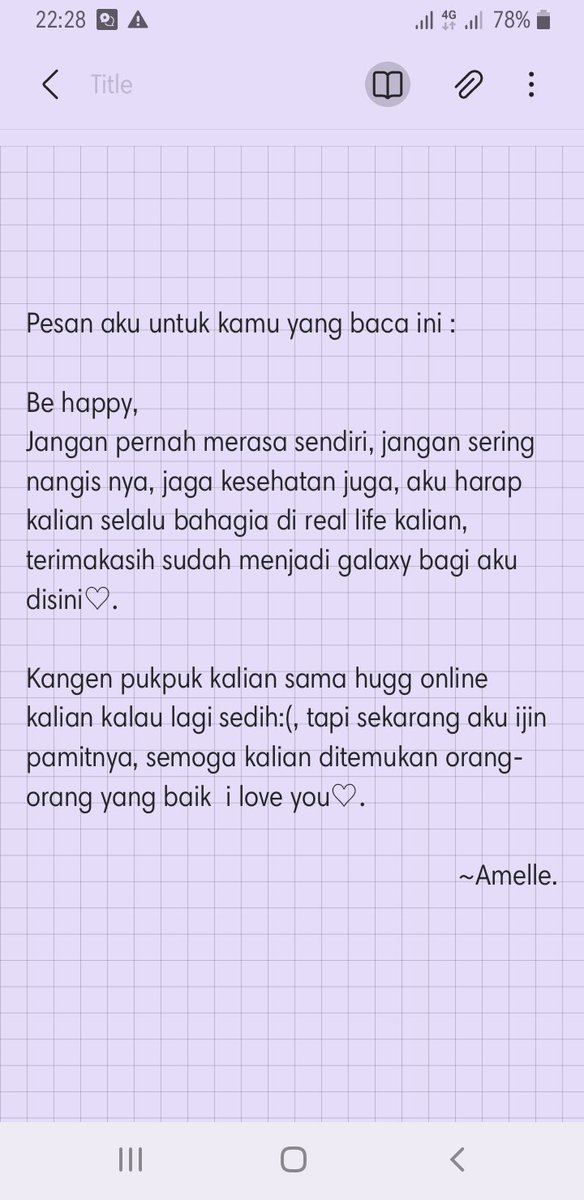 yeonamelle's tweet photo. Hai semuanya, aku amelle
Pertama-tama terimakasih udah mau jadi teman aku disini, aku ijin close nya, maaf untuk ga bisa stay disini lebih lama lagi. Sebenarnya udah lama aku off akun ini, tapi ga sopan kalau ga pamitan sama teman-teman aku disini so...

Thank you. https://t.co/LrCH7we9YJ