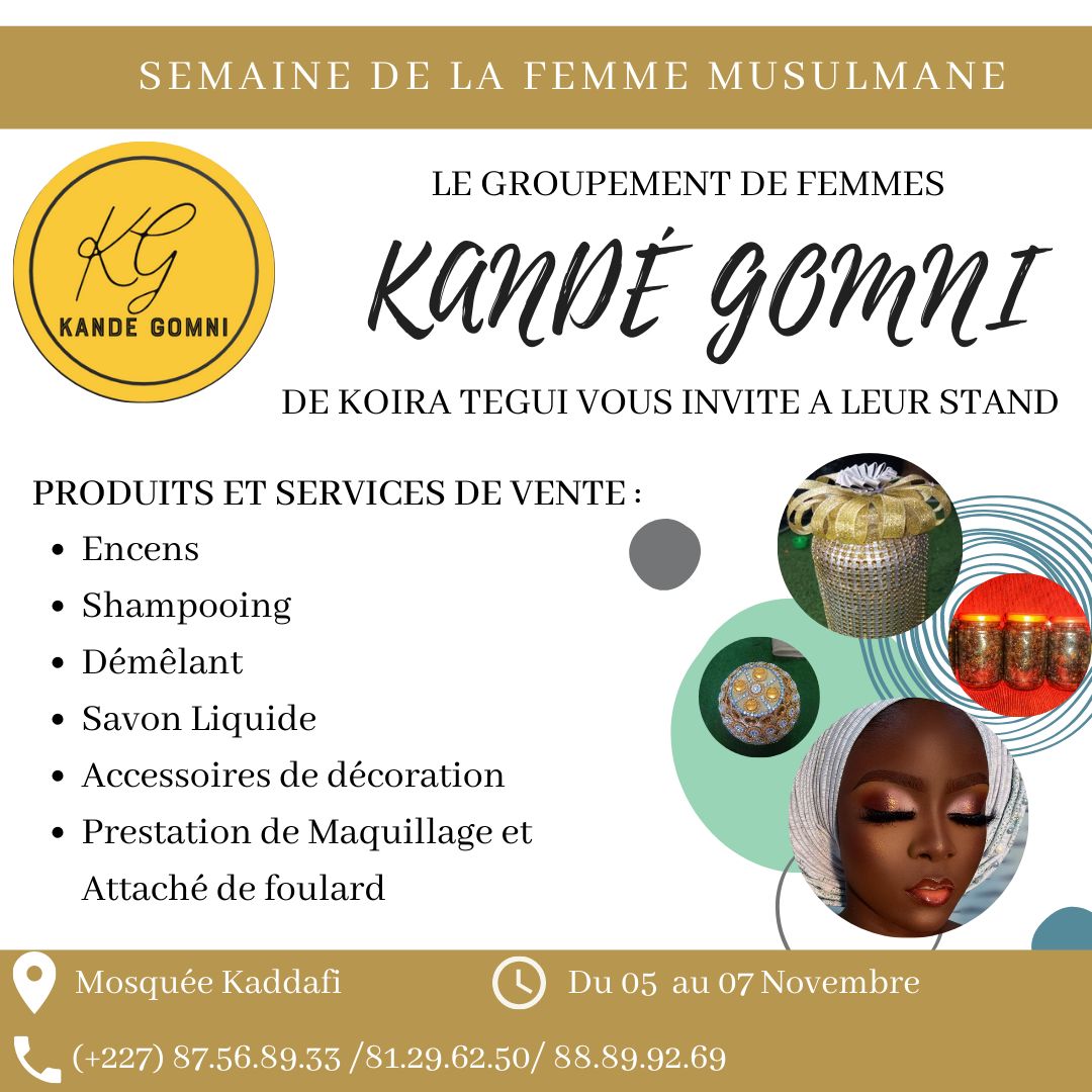 Hello 🥰 @ArdaYesso vous invite à visiter le stand des filles qui ont été formées sur son projet "une seconde chance". 
Elles tiendront ce stand à l'occasion de la semaine de la femme musulmane à la grande mosquée de Niamey.
PARTAGER C'EST SOUTENIR ❤