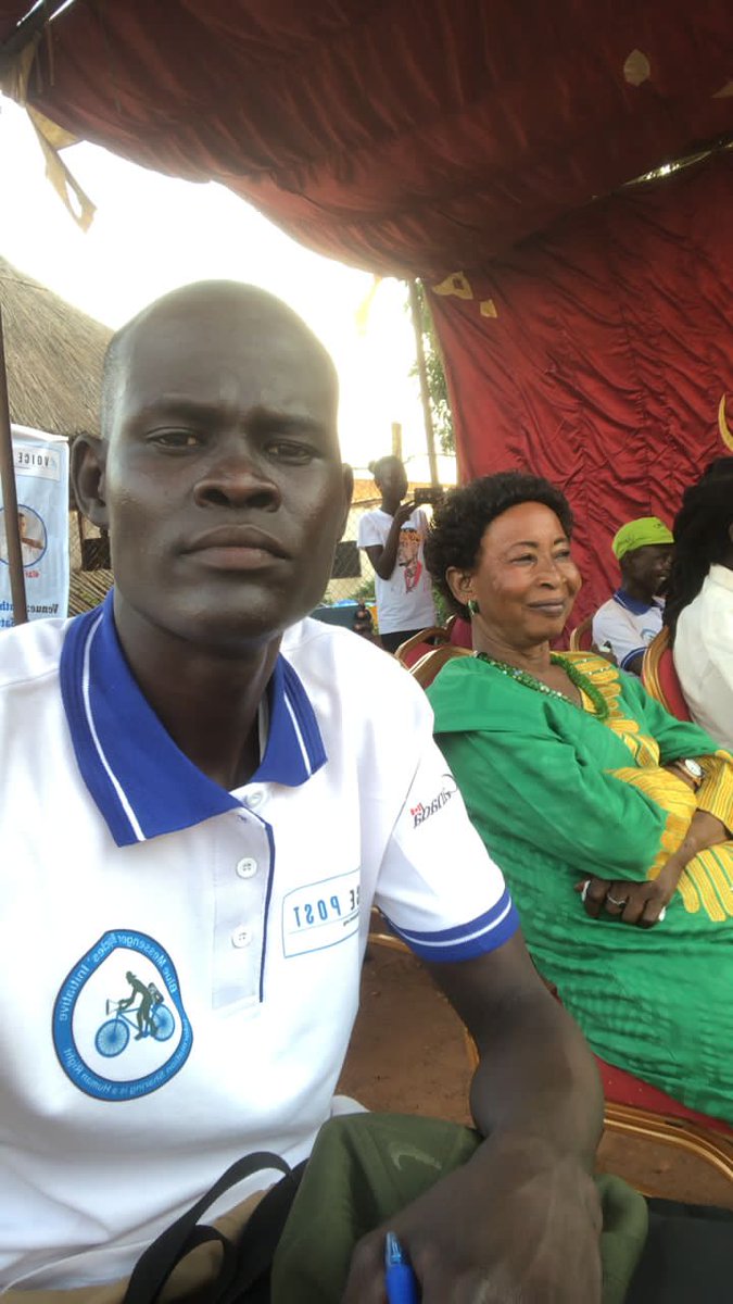 voicepost2019's tweet photo. Hon. Teresa Pasquala Minister of Gender and Social Welfare smiling while listening to a peace poem during peace concert in Wau today 30th. October 2021. https://t.co/Lc5BccjV2B