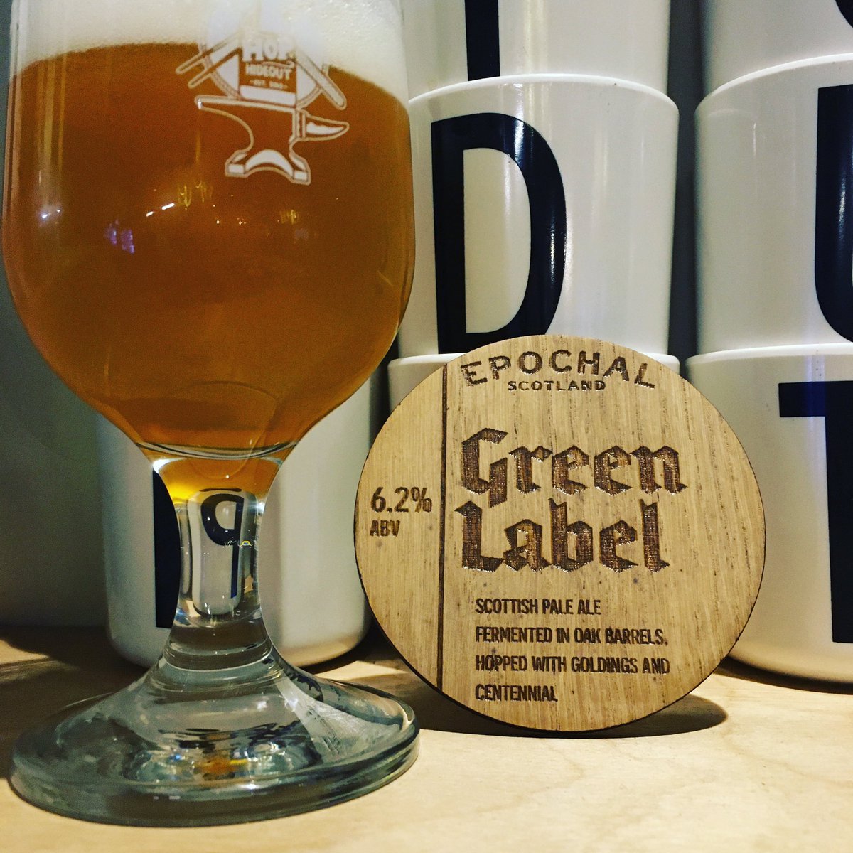 HopHideout's tweet photo. Now pouring @BreweryEpochal Green Label 6.2% Scotland, Glasgow. If you love the Bretty side of #mixedfermentation then youโll love this.
Itโs a pale ale brewed with Maris Otter & hopped with @brookhousehops Goldings in addition to @YakimaChief Centennial.
1/2 #funkfest21 https://t.co/fPaDpbDjCK