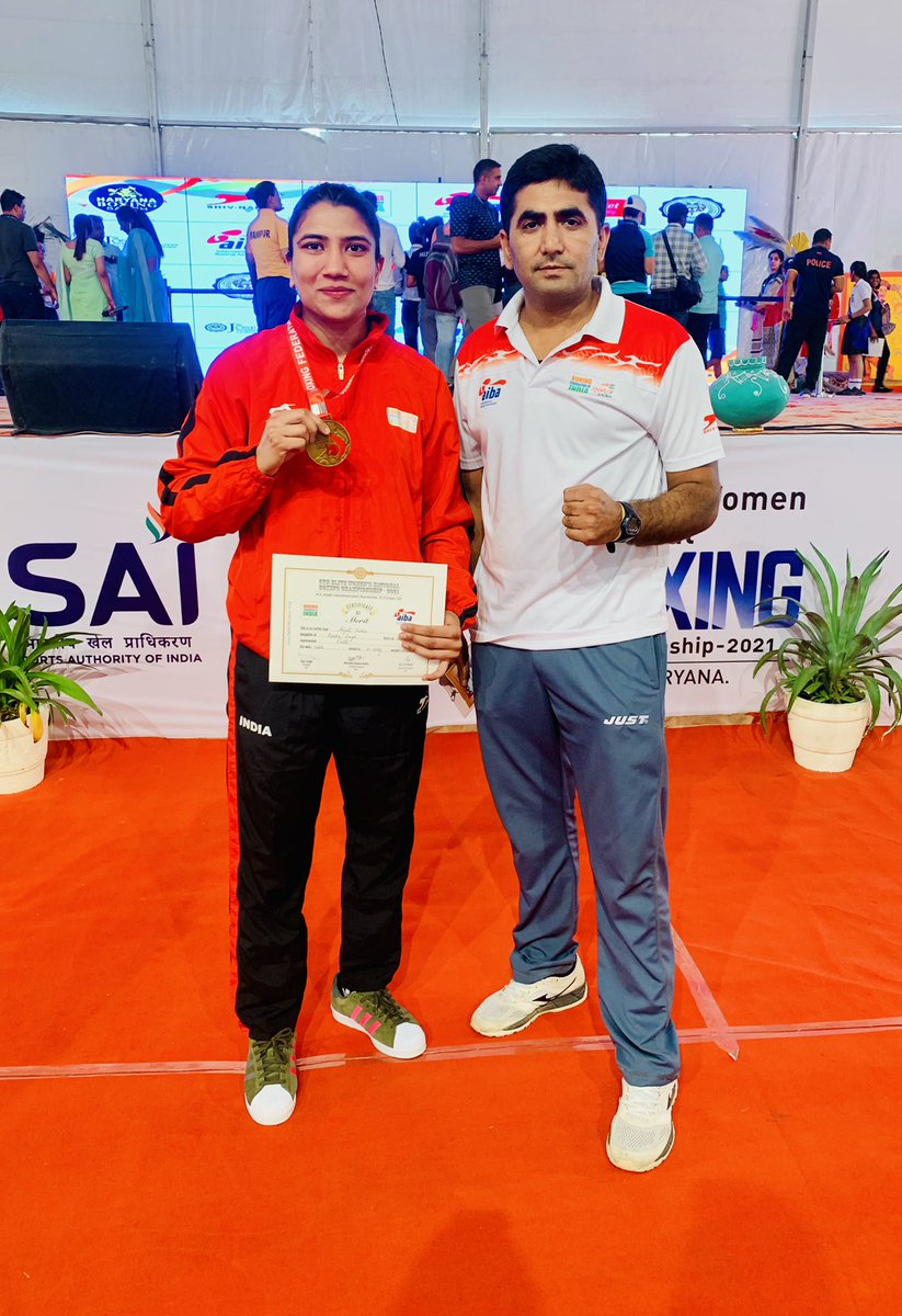 BoxerTushir's tweet photo. Won Gold In 5th Elite Women’s Boxing National Championship 2021, Hisar. 
Thankyou everyone who supported me in my journey I’m very grateful 😇 @bfi_official_ 
#boxingchampion #nationalchampionship 
#boxingindia #goldmedalist #anjalitushir #tushirboxer https://t.co/gIpb0BD0vY