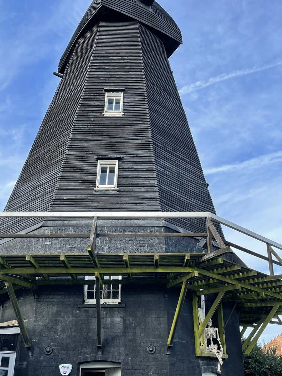 HerneMillKent's tweet photo. Can you spot our spooky friend getting ready for tomorrow night? 🎃👻 
#halloween #halloween2021 #halloweenathernemill #windmill #hernewindmill #fun #spooky #spookyseason #volunteer #volunteers #hernebay #kent #kentwindmill #decoration #landscape https://t.co/hUmUoXeU6J